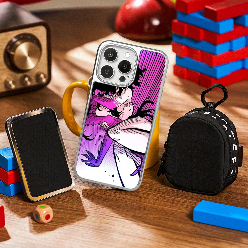 Bibian Player Y2k Anime Girl Design Phone Case for iPhone 16 15 14 13 12 11 Pro Max Sheepskin Silver-edged Protective Case