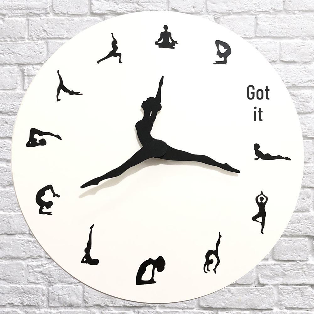 Creative Yoga Fashion Decorative Wall Clock for Living Room or Bedroom