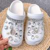 Shoe Charm DIY Pins Transparent Rhinestone Pearl Chain Decoration Buckle for Hole Shoes Charms Set Accessories Kids Boy Girls Gift