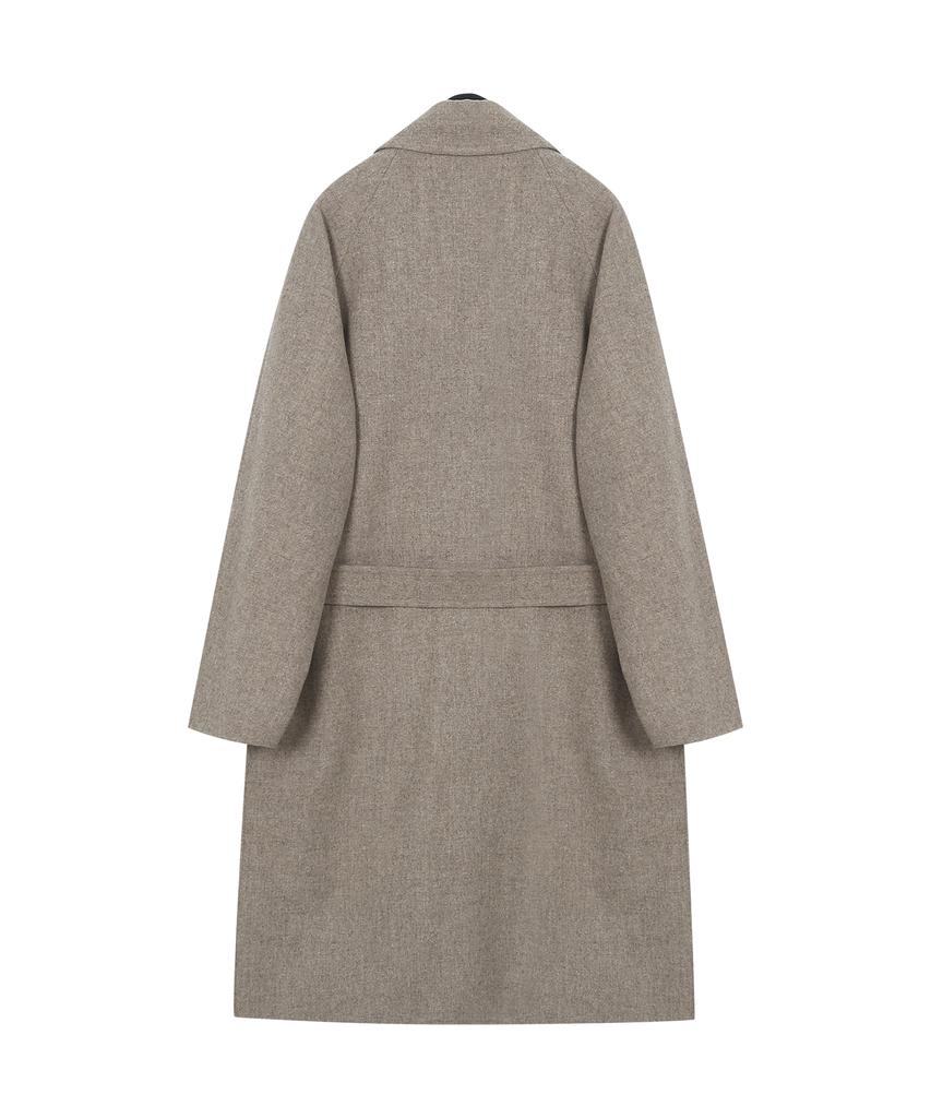 Prairie Light Merino Wool Oversized Robe Long Coat (Beige)