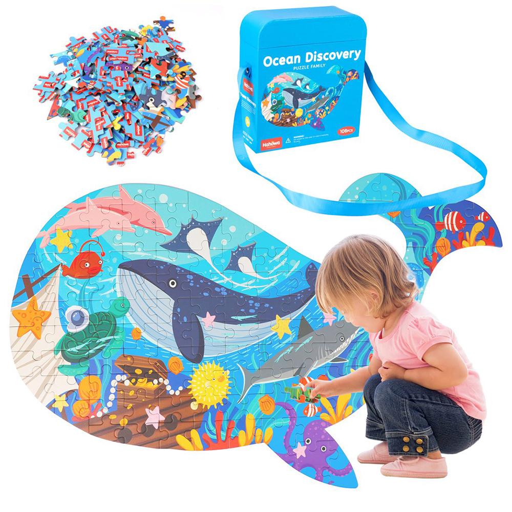 Hahowa Animal Puzzle Toys For Kids Unique Shapes Jigsaw Children Puzzle Child Montessori Educational Games Toys Birthday Gifts