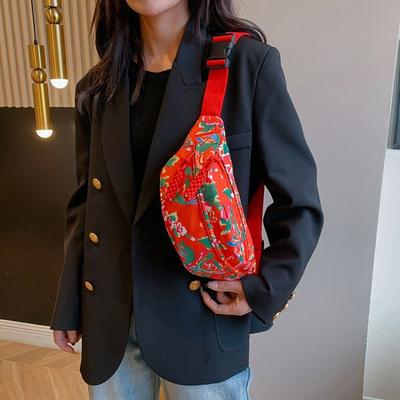 Große Blumen Crossbody-Tasche Neue Guochao Brusttasche Persönlichkeit Vielseitig Mode Bauchtasche Trendtasche