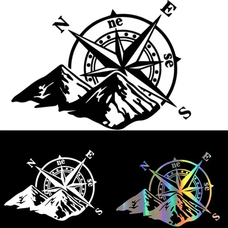 Car Exterior Decoration Die Cut Vinyl Decals of Various Sizes for Compass Wind Rose Waterproof Car Decor Cover Scratch Sticker