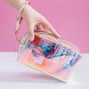 Borsa Trasparente Impermeabile in PVC per Cosmetici, Necessaire, Organizer per Trucco, Colore Laser, Cerniera, Lavabile, Beauty Case