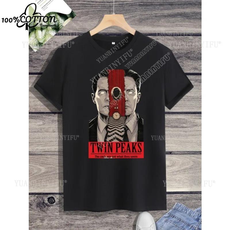 Classic Harajuku Twin Peaks Printed Unisex Cotton Shirt Loose T-shirt Top Short Sleeve O-neck Street Fashion Hot Product