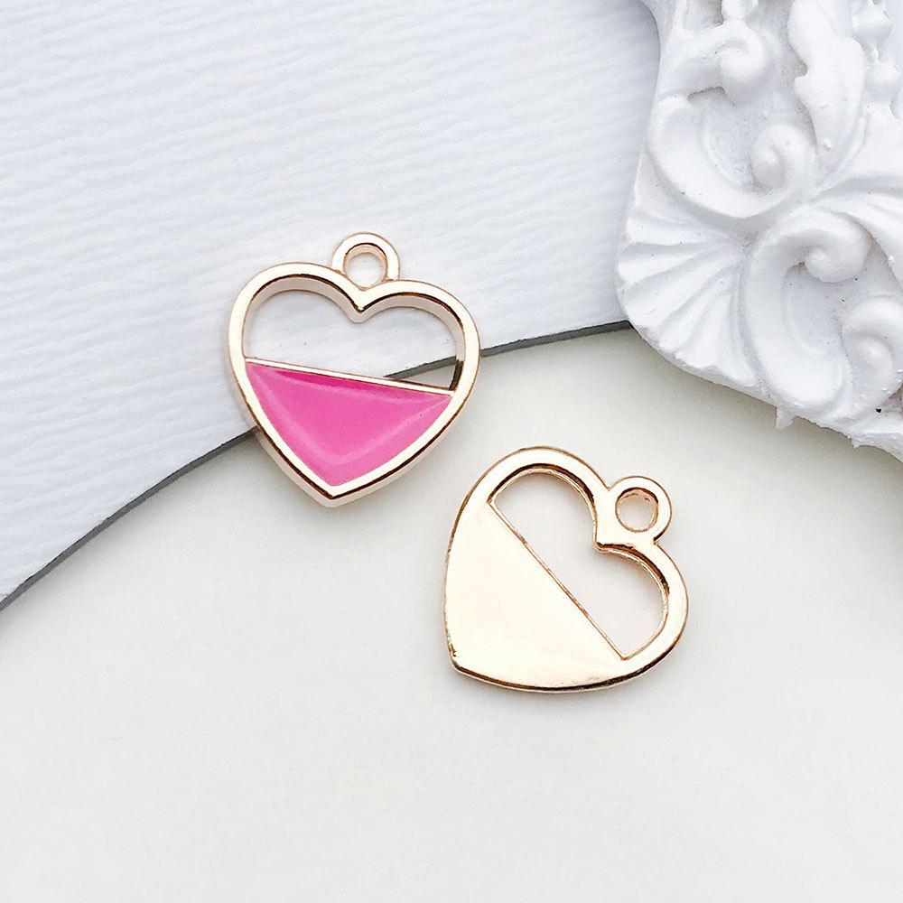 1pcs Rose Red Oil Drop Pendant Through The Alloy Earrings Diy Handmade Homemade Accessories Materials Multiple Styles