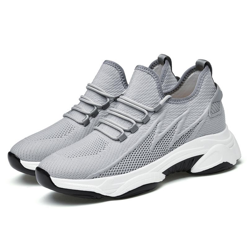Thick-soled Inner Height-increasing Shoes Spring and Summer New Fly-woven Casual Sports Shoes Dad Shoes Ins
