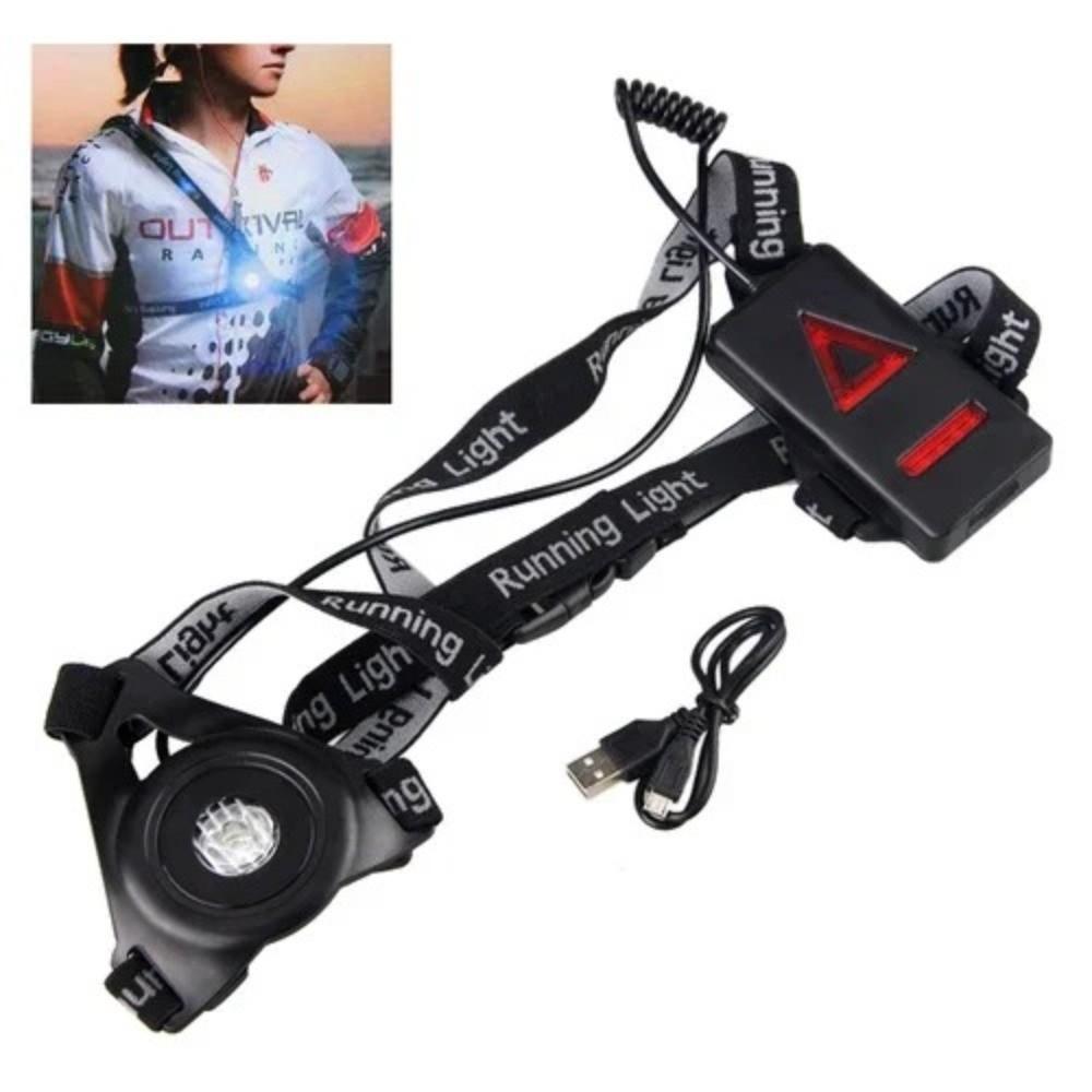 Rechargeable Chest Lamp Adjustable Warning Light Portable Head Flashlight