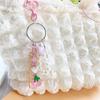 Sophisticated Hand Woven Key Holder with Pearls Beads Stylish Beaded Keychain Bag Pendant for Fashion Enthusiasts