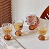 Sevimli Küre Tabanlı Cam Yaratıcı Orta Yüzyıl Viski Bardağı Baijiu Bardağı Çay İçme Bardağı Meyve Suyu Bardağı