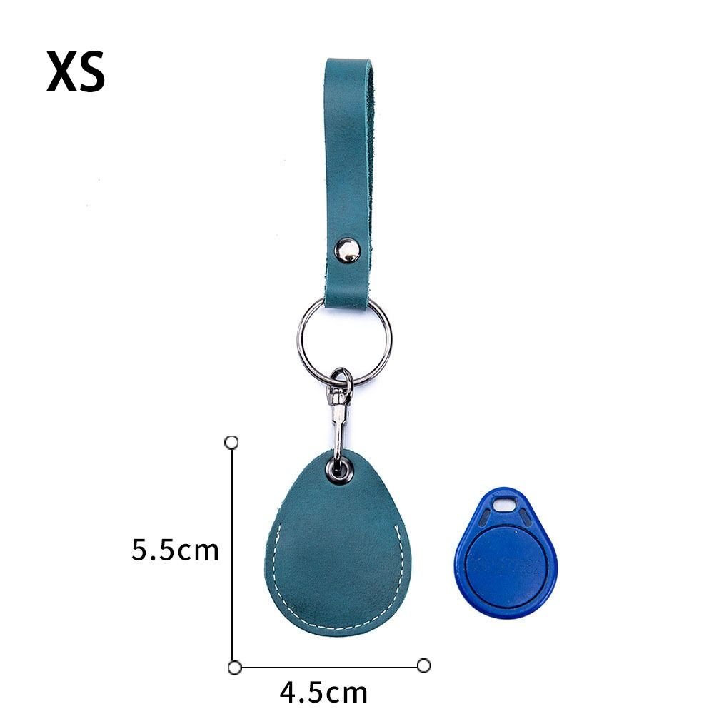 Bag Hook Card Holder Access Tags Cow Leather Keychain Key Tag Ring ID Card Case Leather Key Holder