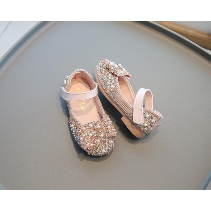 Girls' Princess Style Shoes Children's Dance Shoes with Rhinestones, Bowknot Performance Flats for Toddlers & Girls