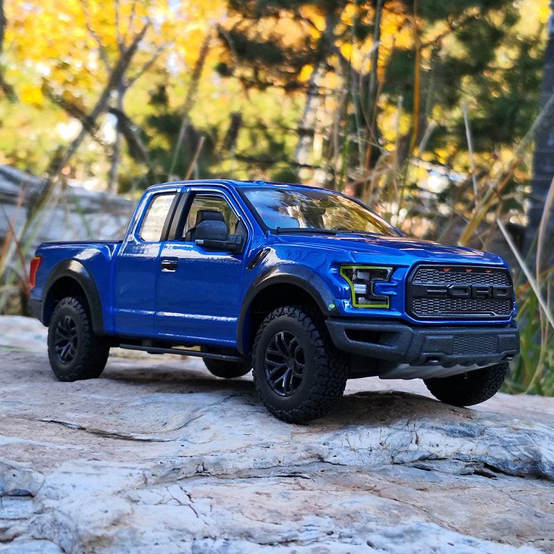 1:32 Ford Raptor F150 Pickup Alloy Car Model Diecasts Metal Toy Off-road Vehicles Car Model Collection Sound and Light Kids Gift