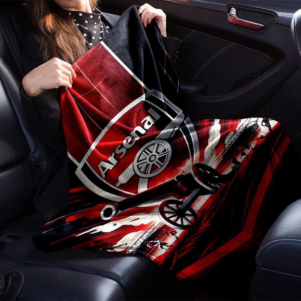 Arsenal F.C Theme Printed Blanket - Perfect for Couch, Bed, Travel & Outdoor Use | Machine Washable, Cozy & Durable.