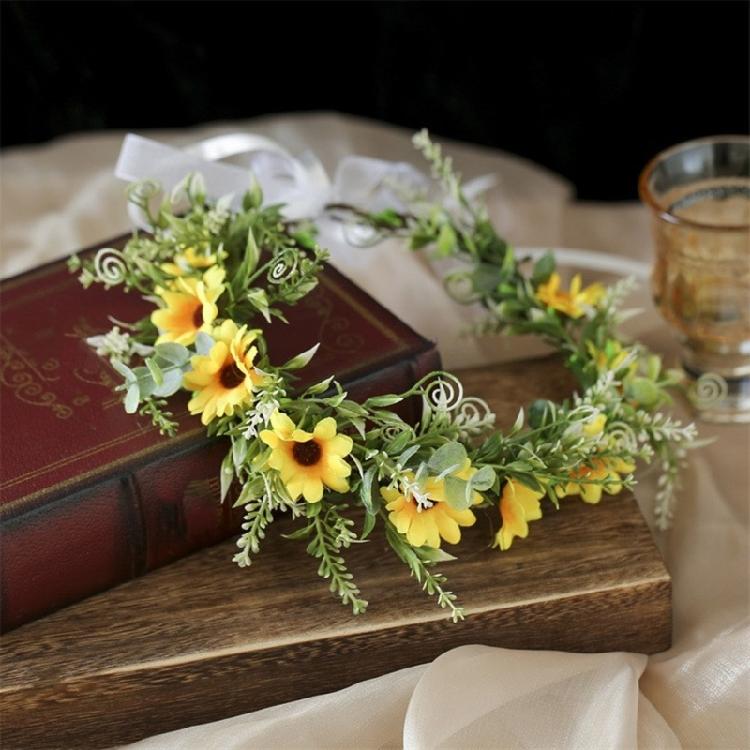 Flower Headbands Daisy Garlands Crown Hair Wreath Bride Flower Crown Wedding