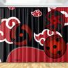 Anime N-Naruto Akatsuki Cartoon 3D Print 2 Panels/Set Window Blackout Curtains Japanese Game Living Room Print Baby Kids Gift