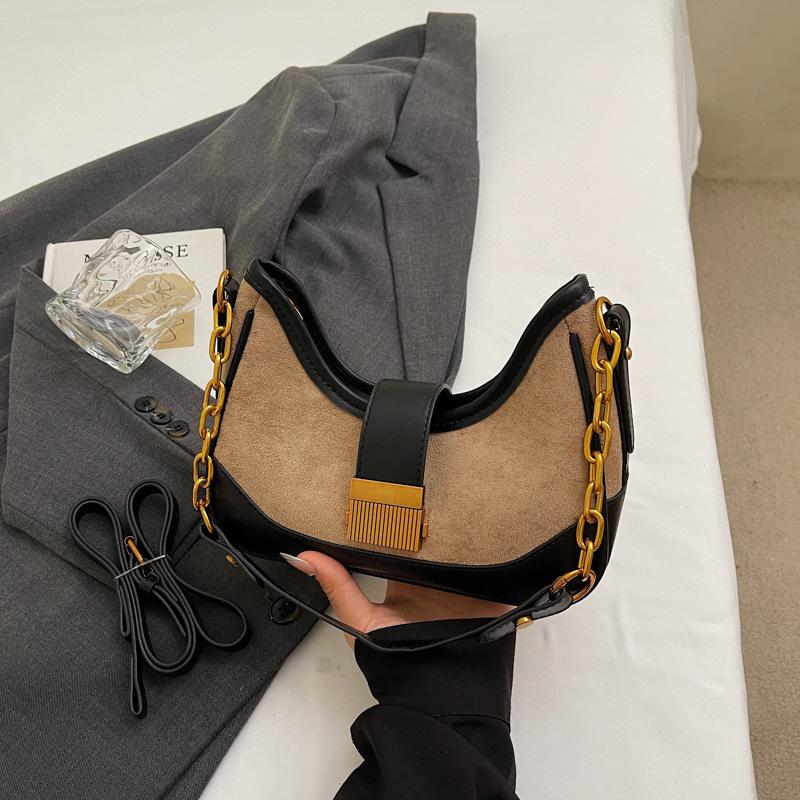 Niche design deerskin fleece bag, new women's bag, messenger bag chain, underarm bag, shoulder bag.