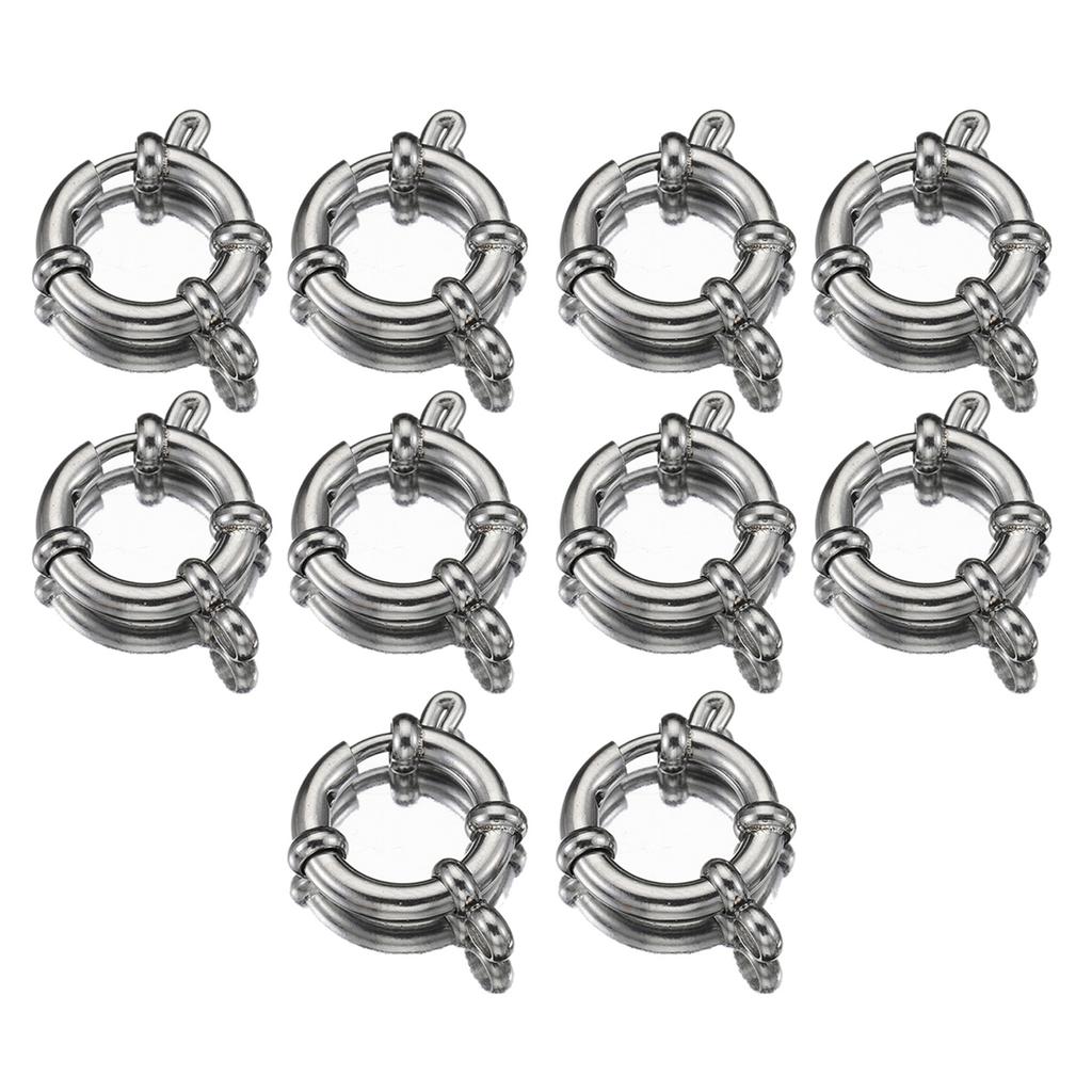 Pack of 10 Stainless Steel Necklace Clasp with Spring Hook Secure and Convenient Connector for Customizable Necklaces