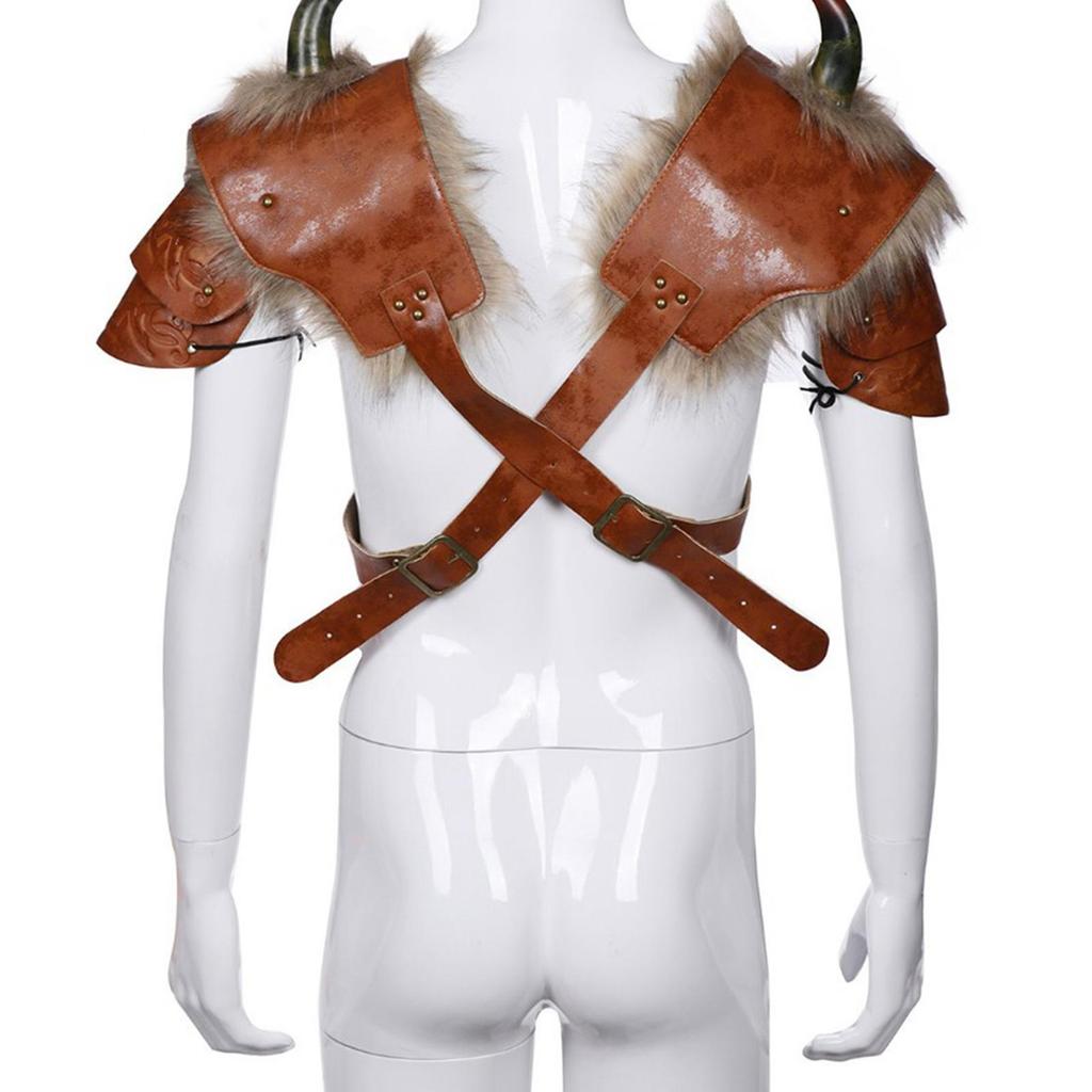 Faux Leather Medieval Shoulder Pauldron Pauldron for Role Play Cosplay Men