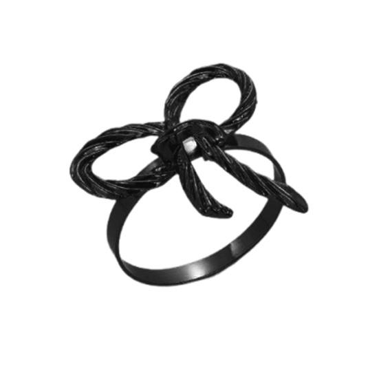Napkin Rings with Bow Decor Zinc Alloy Napkin Holders Wedding Party Decoration Table Setting Accessories