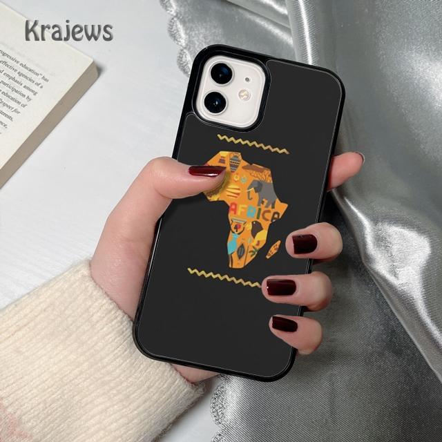 

Krajews Africa Map Geography soft Phone Case Cover For iPhone 17 Air 16 15 14 plus 11 12 13 pro max coque Fundas iPhone 13
