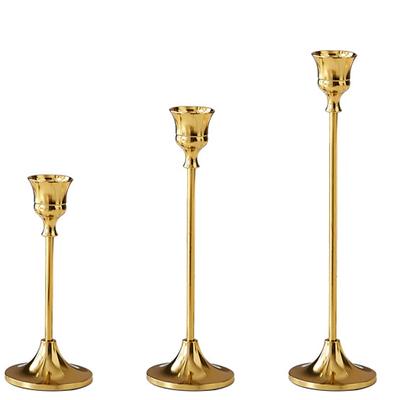 S/M/L Retro Gold Candle Holders Wedding Party Vintage Metal Candlestick Home Decor Christmas Candle Holders Kitchen Decoration