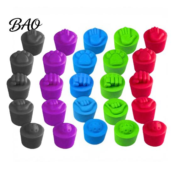 Accessoire de pagaie Poing-Contact 5 Pièces Bouchons d'Extrémité de Raquette en Silicone pour Poignées, Amorti Doux pour la Main et Réduction des Vibrations Bouchons de Pagaies, Universel