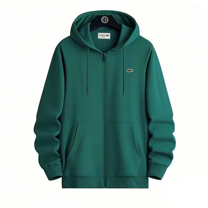 Herren Einfarbig Französische Fischmarke Bestickter Reißverschluss-Sweatshirt für Frühling/Herbst