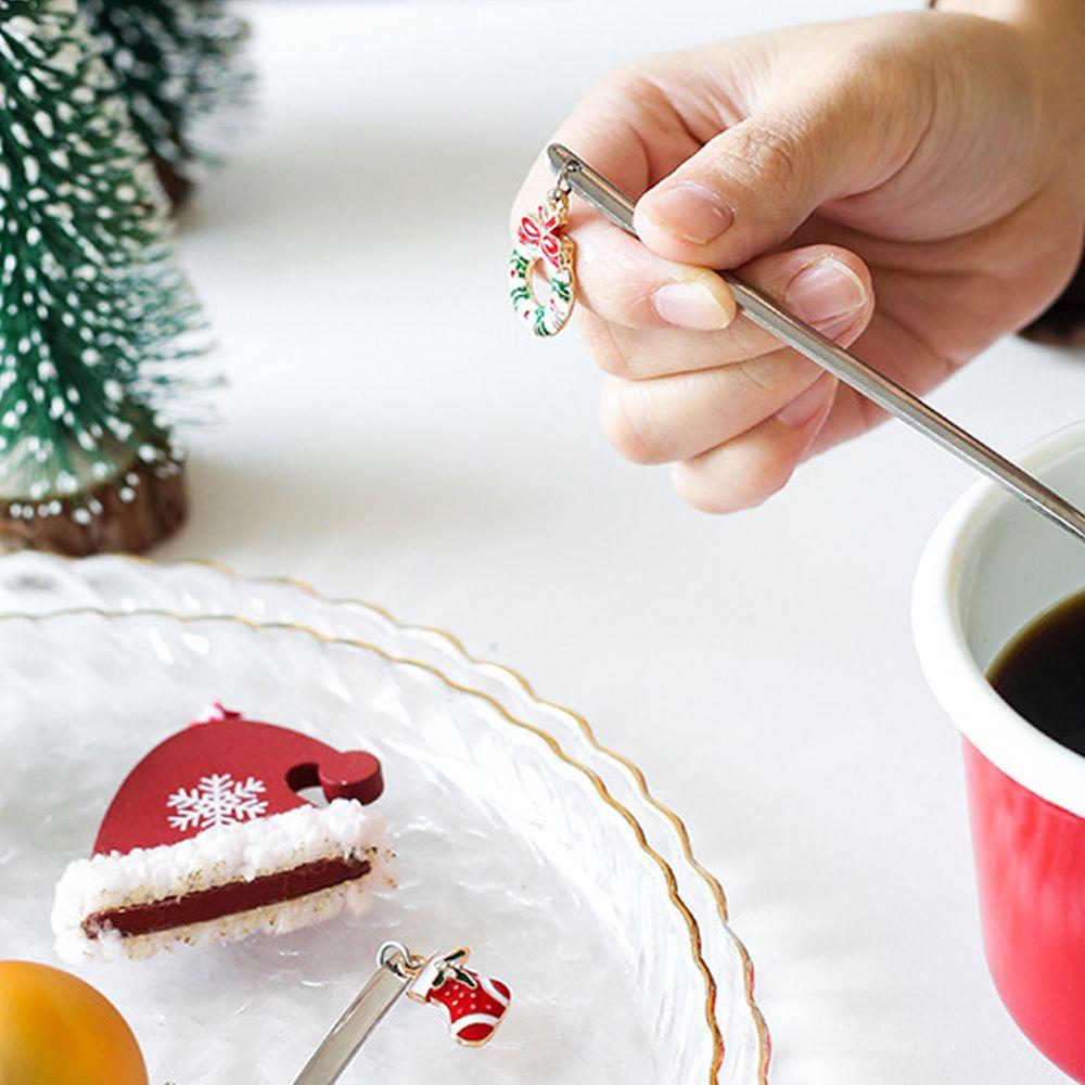 Kitchen New Year Christmas Coffee Spoon Tableware Stainless Steel Table Ornament