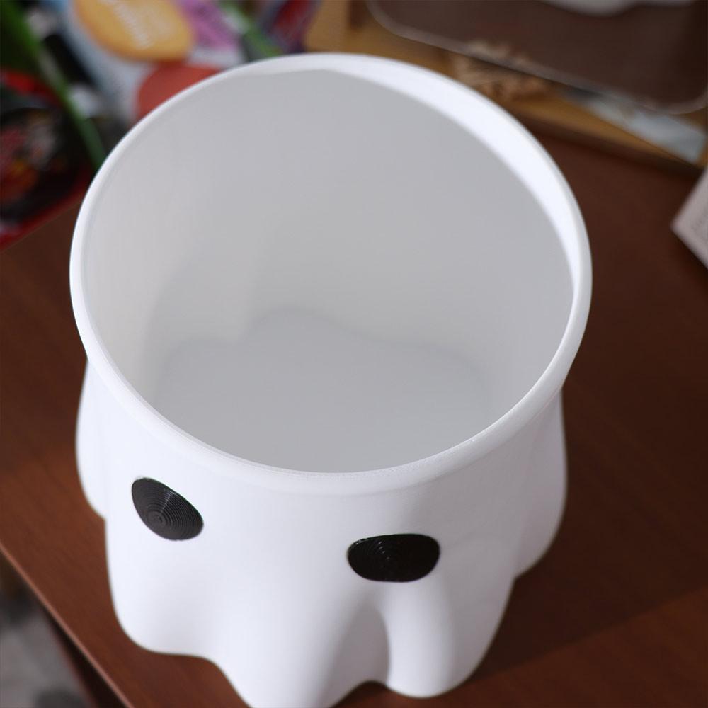 Durable Plastic Halloween Ghost Bucket Ghost-Themed Candy Bowl Ghost Planter  Home Decor