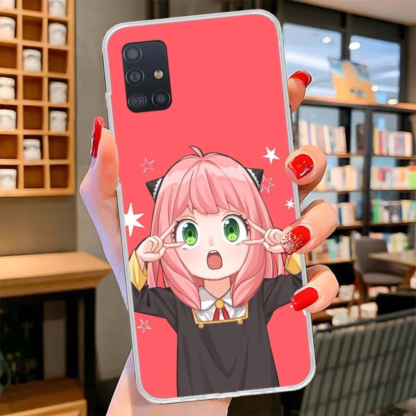 Spy Family Anya Cute Cover Phone Case For Samsung Galaxy A12 A22 A32 A52 A72 A02S Phone Case Note 20 Ultra 10 S10 Plus A51 A71 A