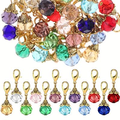 5/10/20 Stück Glasanhänger, Mehrfarbiger Anhänger Glas Schlüsselanhänger Anhänger Karabinerverschluss Verwendet für Schlüsselanhänger Halskette Armband Schmuck DIY Zubehör