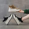 Mode 7CM Plateau Keilabsatz Sneakers Schuhe Damen Sexy High Top Leopardenmuster Damen Freizeitschuhe Mode Sneakers Frühling Warmes Fell Winter
