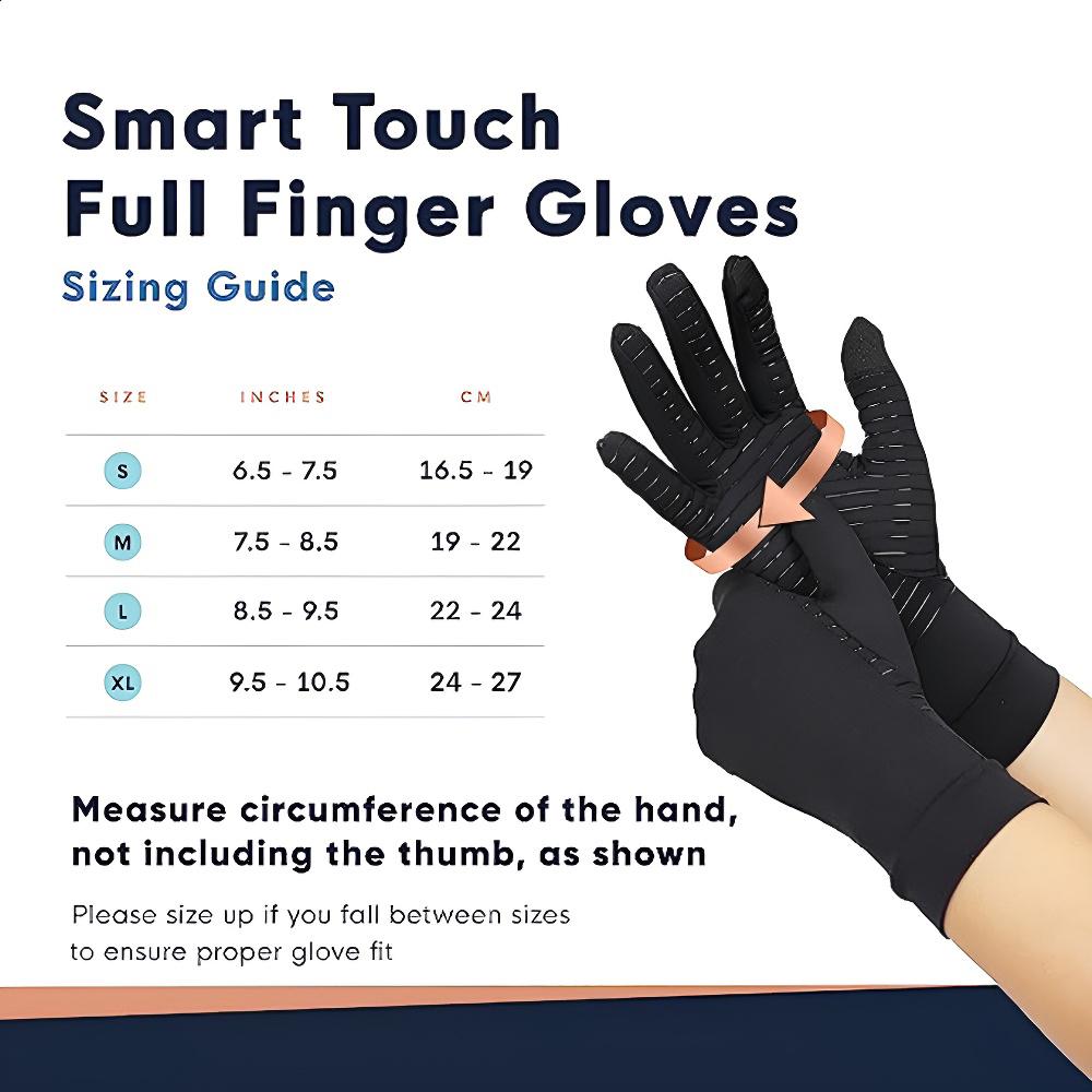 Touchscreen Full Finger Copper Arthritis Compression Gloves.Relief Hand Pain,Carpal Tunnel,Rheumatoid,Inflammation,Tendonitis