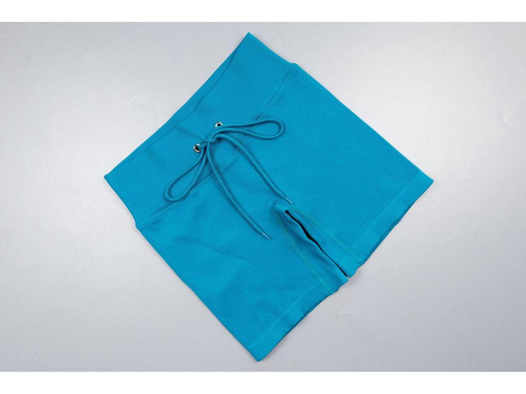 Ribbed Seamless Knitted Tracksuit: Crop Top & High Waist Butt Lift Yoga Pants, Long/Short Sleeve Options