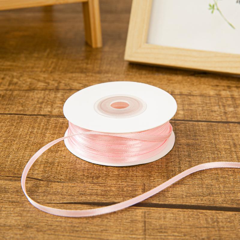 3Mm Thin Ribbon Balloon 1Roll Colorful Rope Ribbon Double-Sided Ribbon Party Card Gift Decoration Diy Packaging Hair Accessories
