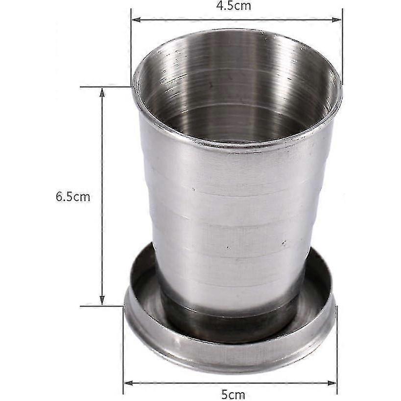 240ml/140ml/75ml Stainless Steel Travel Folding Cup Portable Outdoor Travel Camping Folding Collapsible Cup Retractable Collapsible Cup[s]