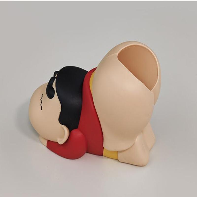 1 Piece Desktop Ornament  Crayon Shin Chan Anime Pen Holder Trendy Play Handmade Model Doll Children'S Birthday Gifts