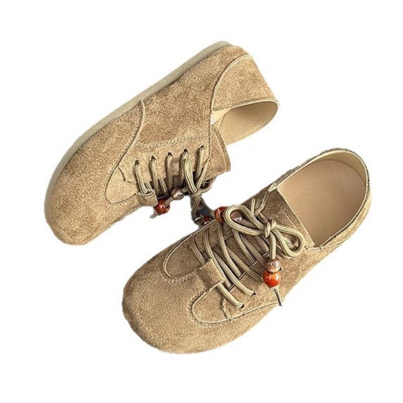 Velvet Retro Round Head Ugly Cute Casual Single Shoes Women's Autumn New Fashion Wear a Hundred Taels