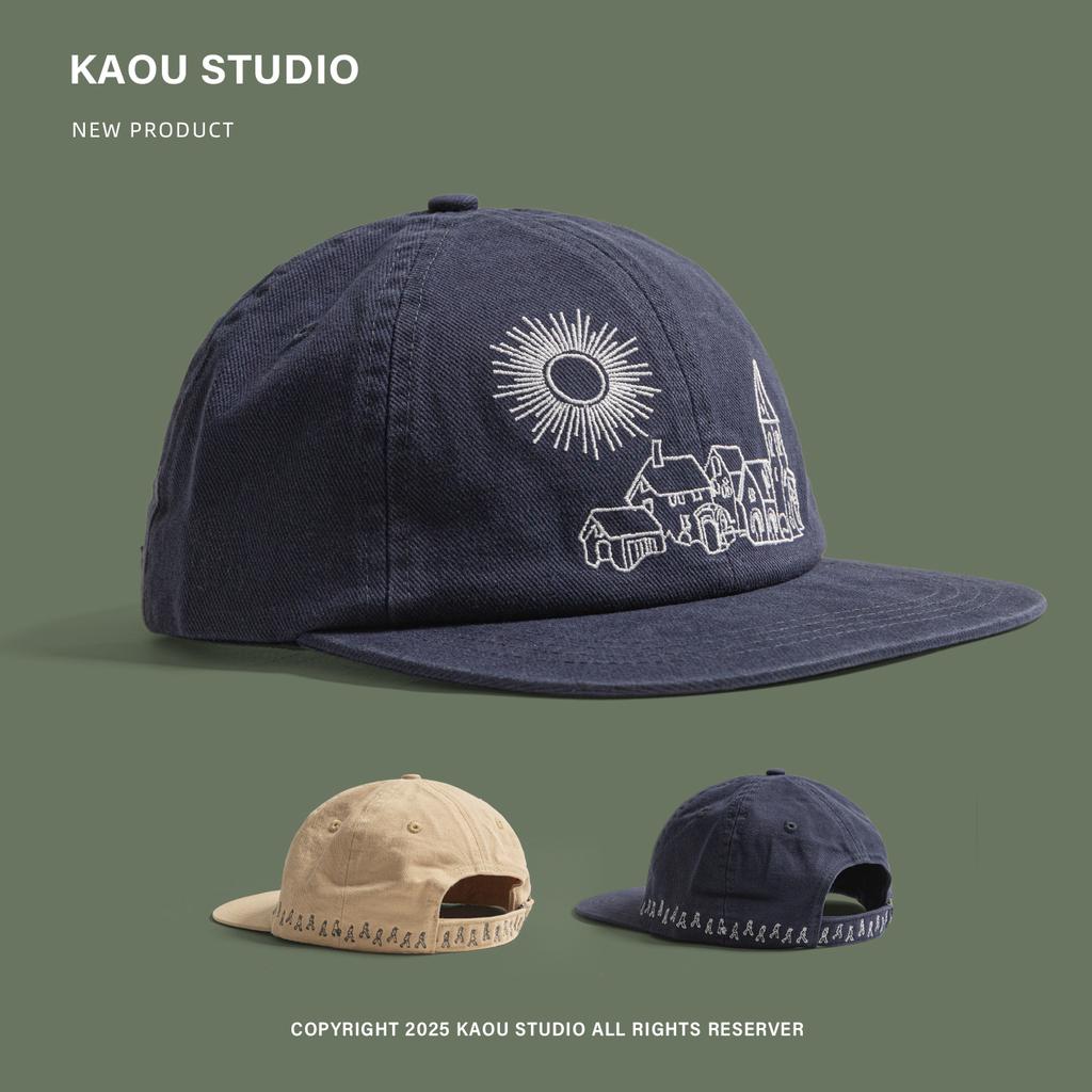 Heavy Embroidery Flat Brim Baseball Cap Hip Hop Unisex Duckbill Cap Fashion Versatile Casquette