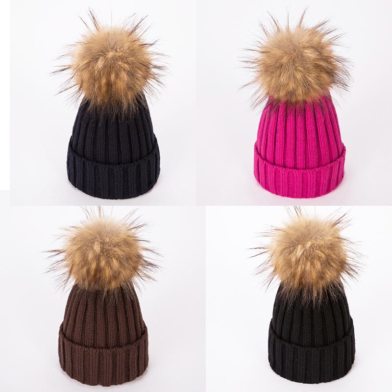 Ball Knit Beanie Ski Cap Bobble Hat 