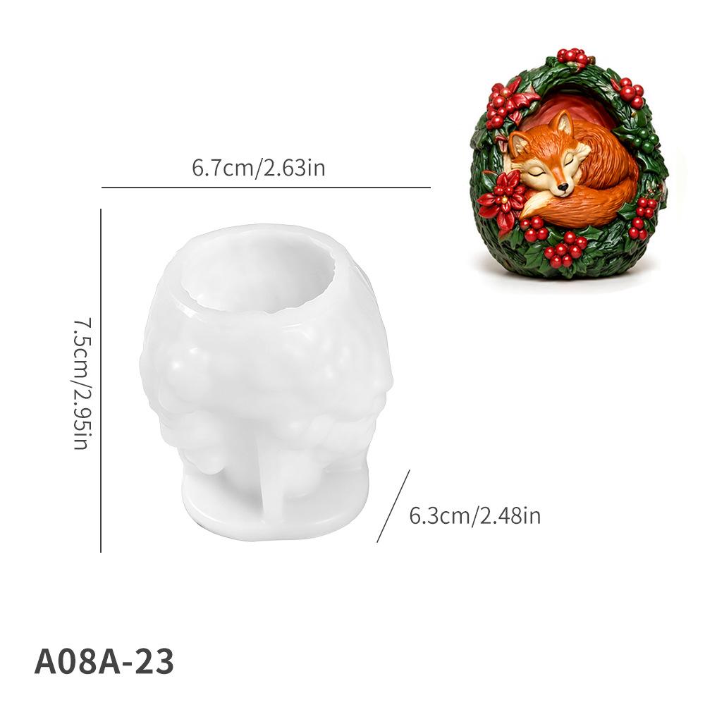 Christmas Animal 3D Silicone Mold Food-Grade for Plaster Aromatherapy Resin DIY Craft Christmas