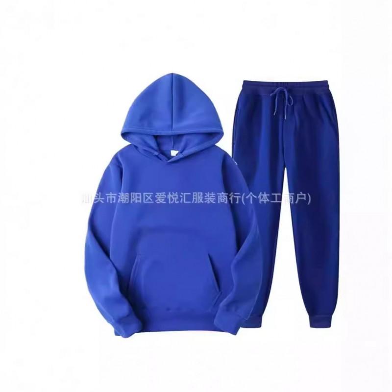 Mens Vintage Washed Hooded Long Sleeve Shirt Jogger Pants Set Casual Loose Fit Streetwear Fall