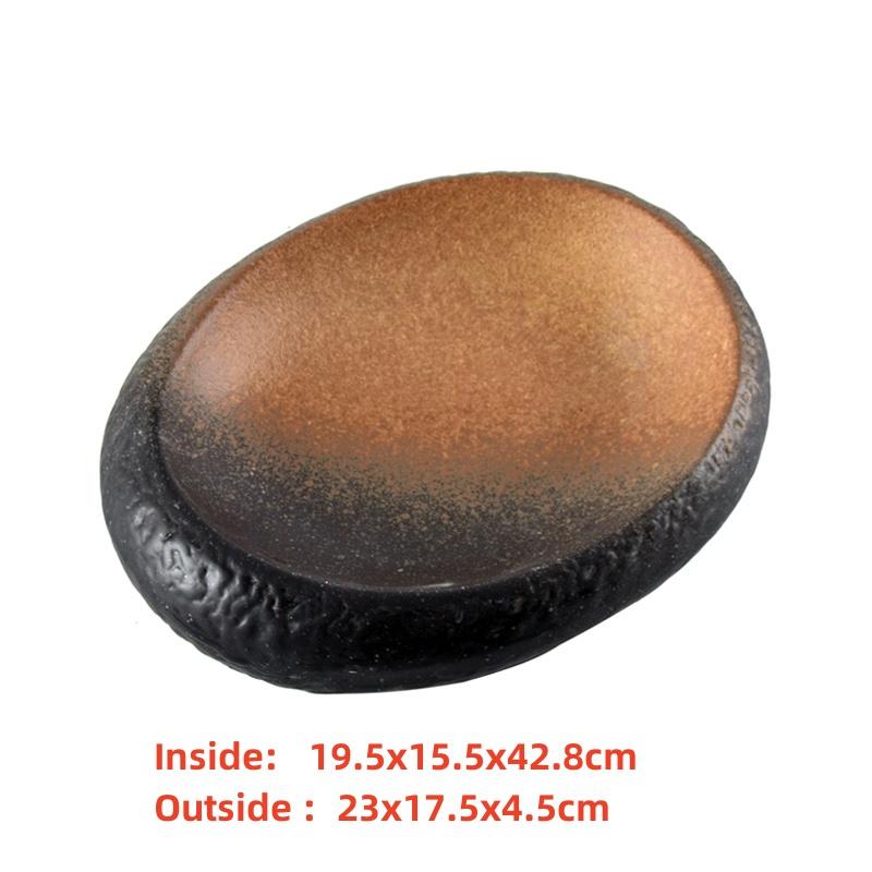 seafood Creative Stone Pattern Ceramic Bowl Thick Edge Sushi Bowl Sashimi Dessert Bowls Soup Bowls Restaurant Special Tableware