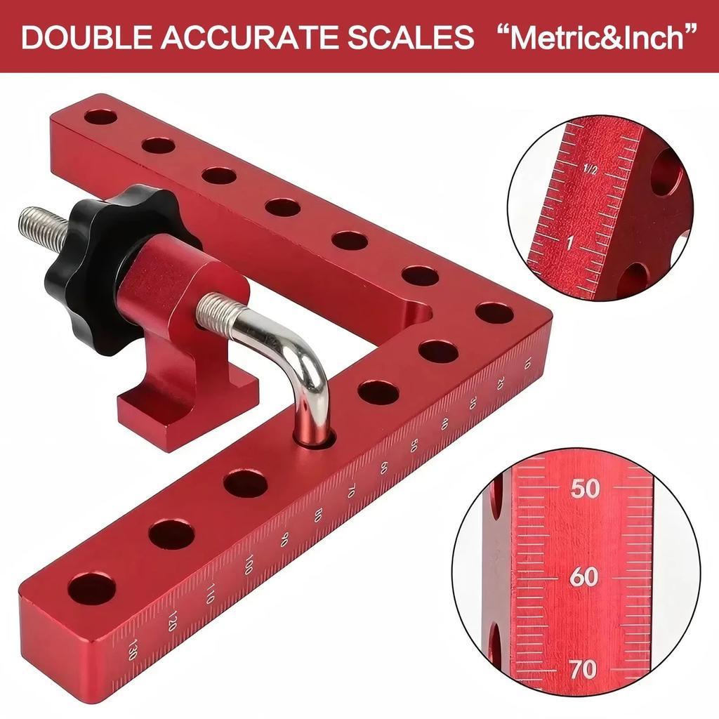6PCS High Strength Aluminum Alloy Woodworking Clamps 90 Degree Right Angle Fixing Clamps for DIY Wood Splicing Home Projects