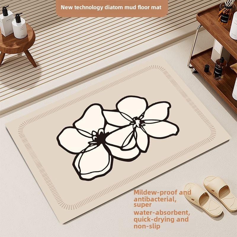 Simple Diatomaceous Earth Bathroom Mat, Absorbent, Quick Drying, Anti Slip, Dust Removal, and Anti Fouling