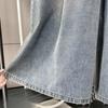 Plus Size High Waist Denim Pants Women Summer Trousers Wide Leg Loose Elastic Waist Jeans