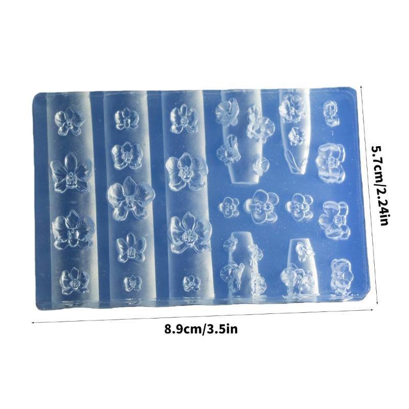 Flower Nail Art Mold Silicone Stamping Kit Embossing Nail Accessories Making Mould Personalised Manicure Templates
