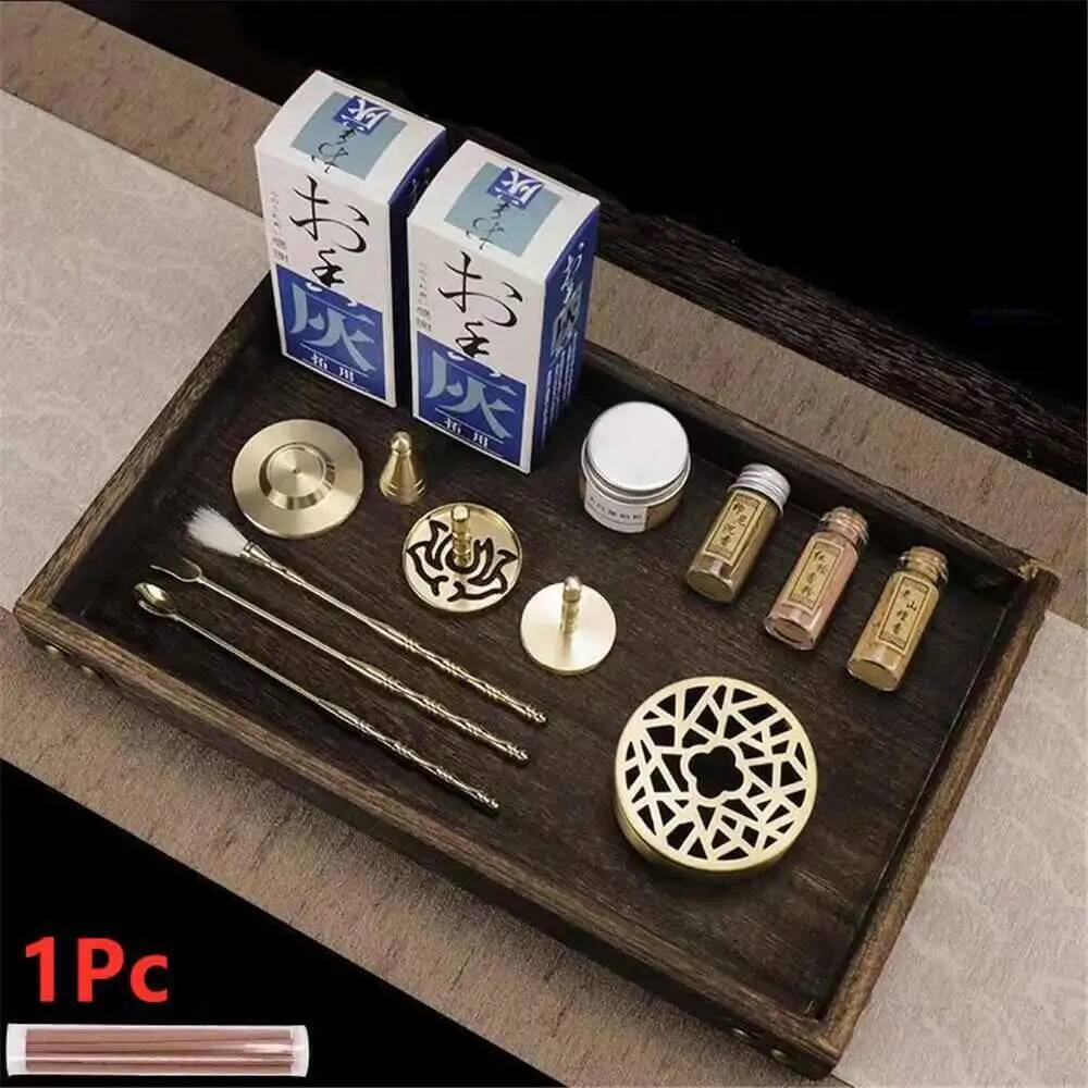 Messing Weihrauchbrenner Tragbar DIY Zen Weihrauchbrenner Siegel Weihrauch Keramik Set Hand Duftpulver Herstellung Weihrauchbrenner