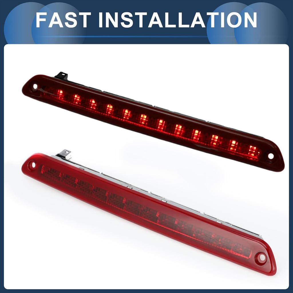 LED Third Brake Light Compatible for MercedesBenz Sprinter 2500 3500 2014-2023, Waterproof Plastic Red Housing 3rd High Mounted Stop Lamp Rear Center